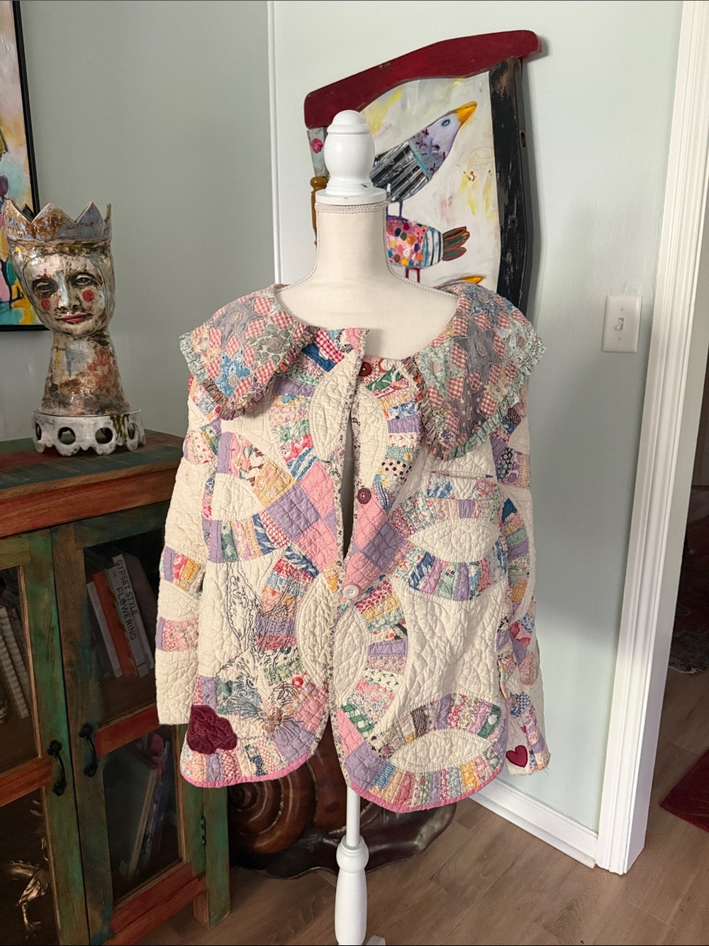 ONE OF A KIND MAGNOLIA PEARL!  Quilted Patchwork Button-Up Jacket